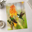 Three Humming Birds, Orange Flowers Photo Wall Print (7 Sizes) - Satin Luster