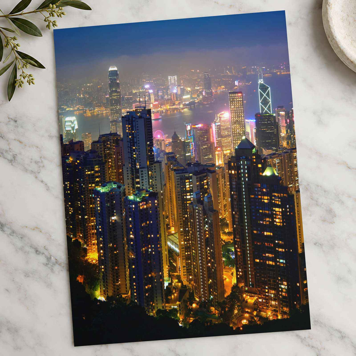 Hong Kong Skyline Cityscape Portrait Photography Print (7 Sizes)