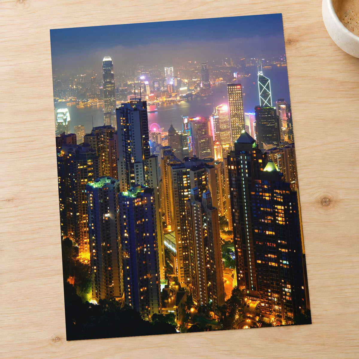 Hong Kong Skyline Cityscape Portrait Photography Print (7 Sizes)