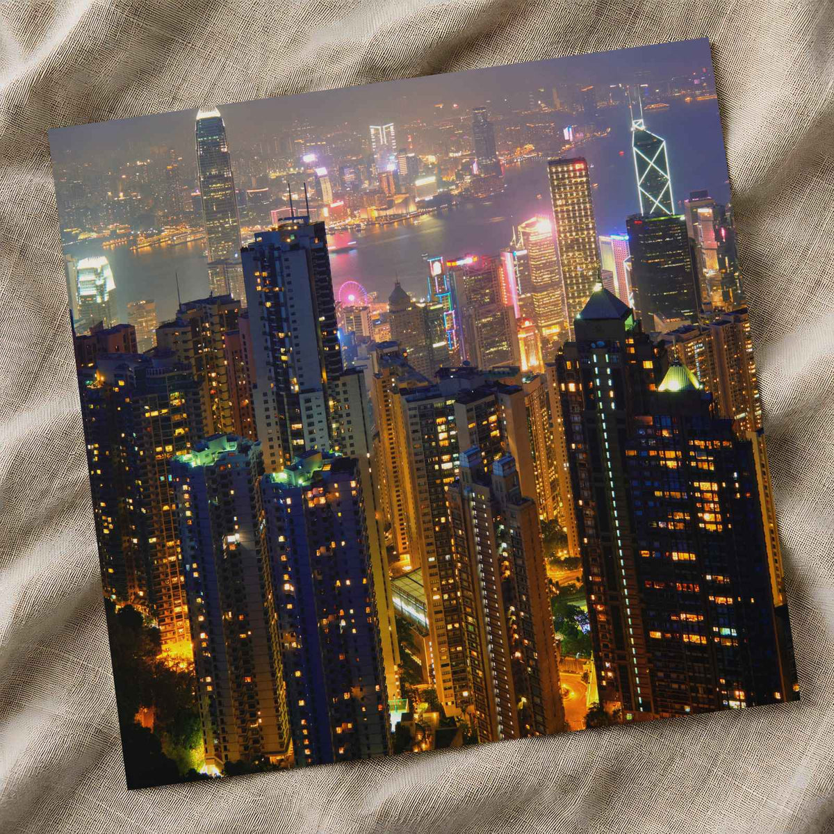 Hong Kong Skyline Cityscape Portrait Photography Print (7 Sizes)