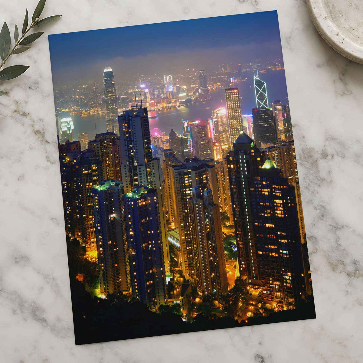 Hong Kong Skyline Cityscape Portrait Photography Print (7 Sizes)