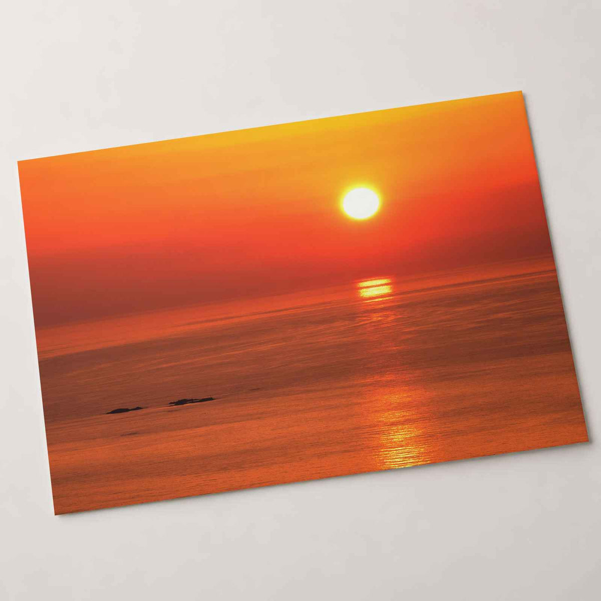 Red and Orange Ocean Sunset Photo Print (7 Sizes) - Shipped Flat