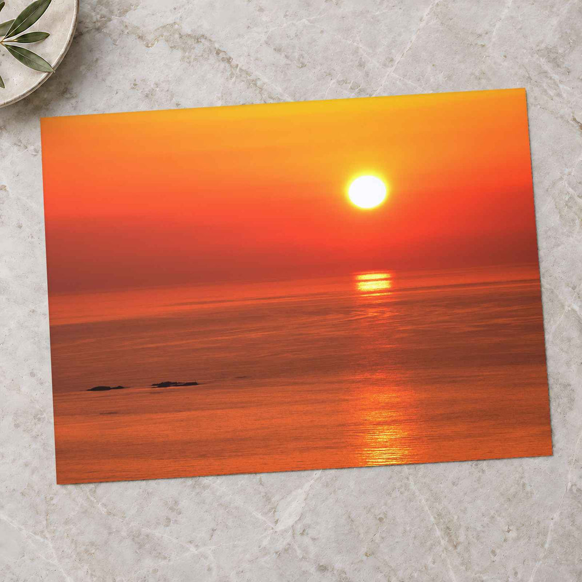 Red and Orange Ocean Sunset Photo Print (7 Sizes) - Shipped Flat