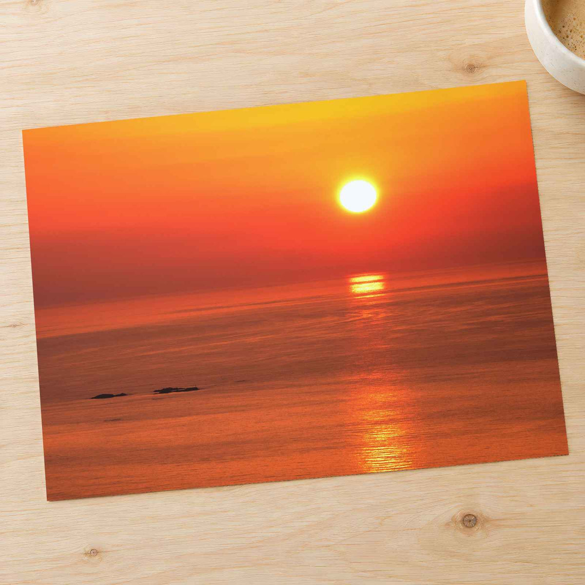 Red and Orange Ocean Sunset Photo Print (7 Sizes) - Shipped Flat