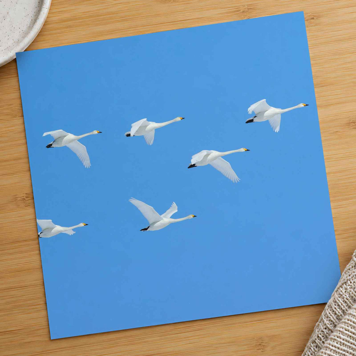 Flock of Geese Flying Through a Blue Sky Photography Print (7 Sizes) - Frameable