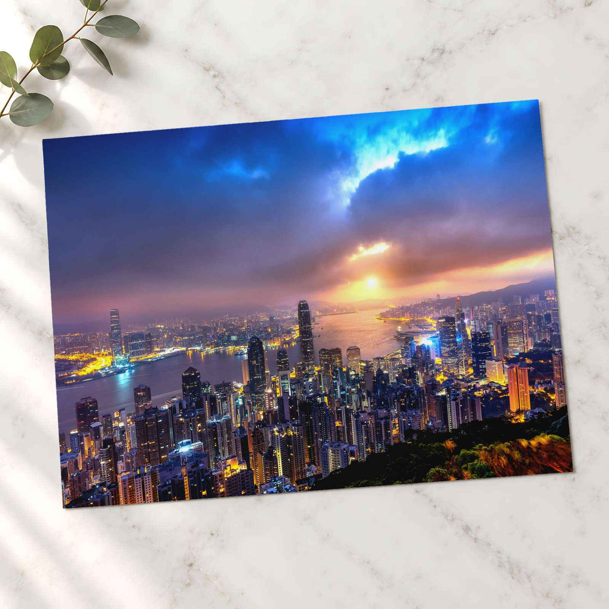 Hong Kong at Sunset from the Victoria Peak Photo Wall Art (7 Sizes) - Frameable