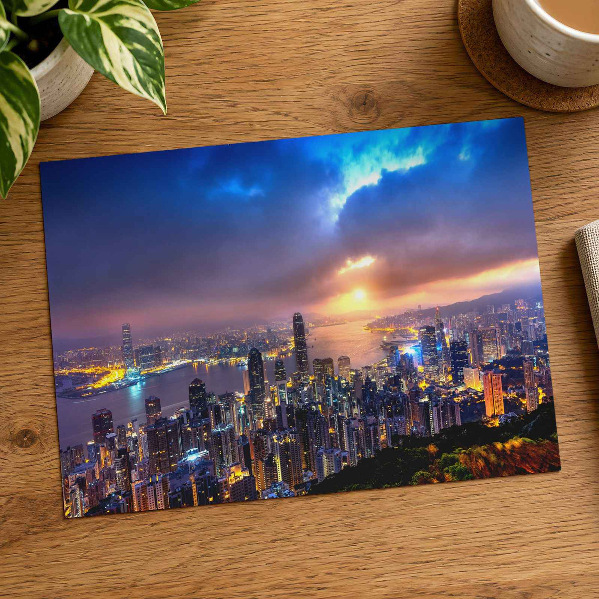 Hong Kong at Sunset from the Victoria Peak Photo Wall Art (7 Sizes) - Frameable