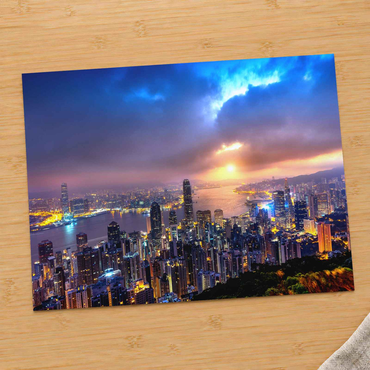 Hong Kong at Sunset from the Victoria Peak Photo Wall Art (7 Sizes) - Frameable