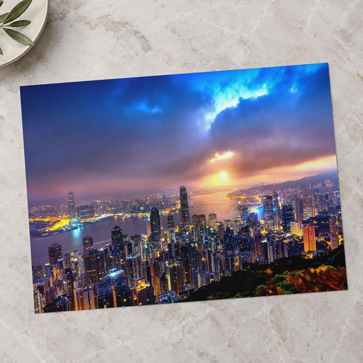 Hong Kong at Sunset from the Victoria Peak Photo Wall Art (7 Sizes) - Frameable