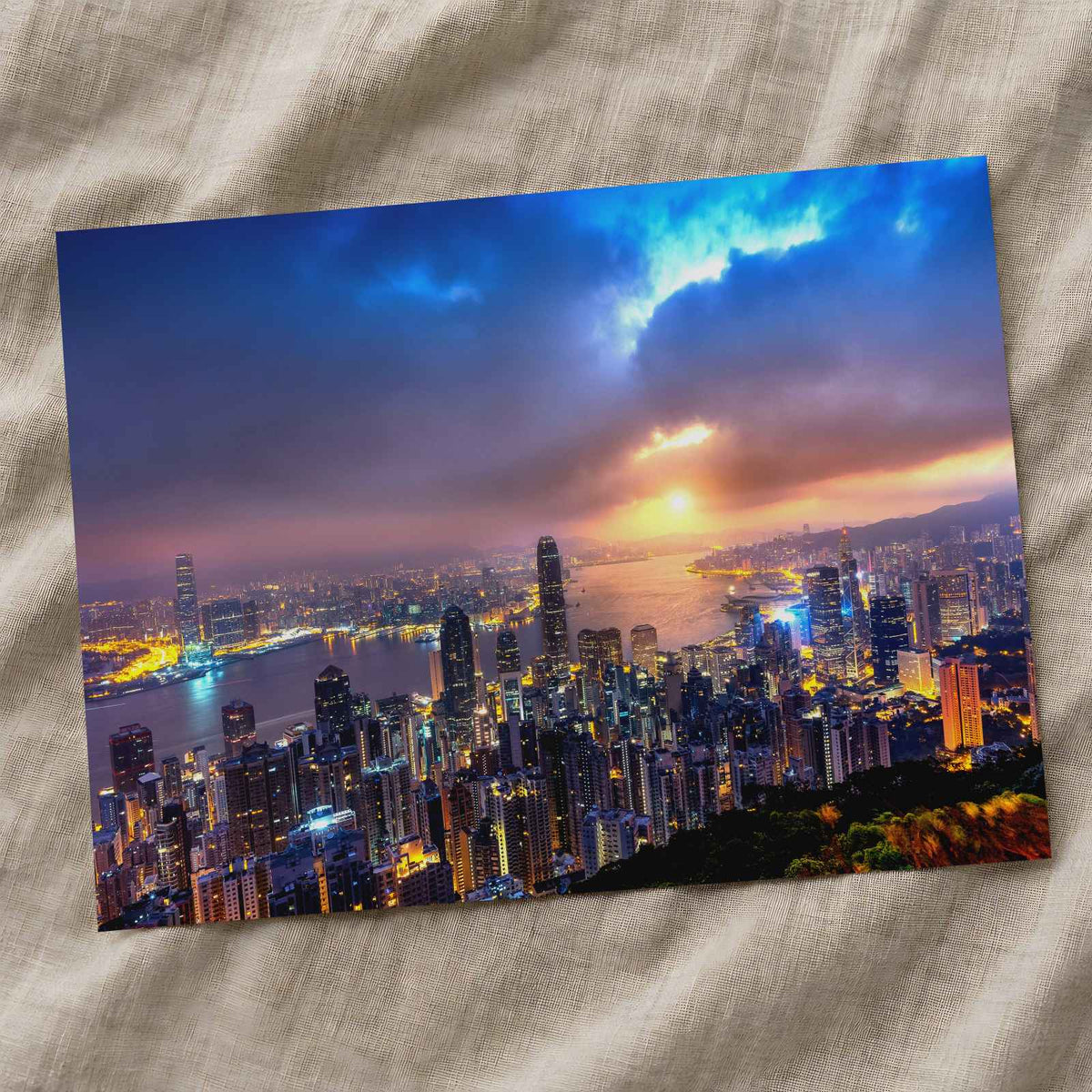 Hong Kong at Sunset from the Victoria Peak Photo Print Wall Decor
