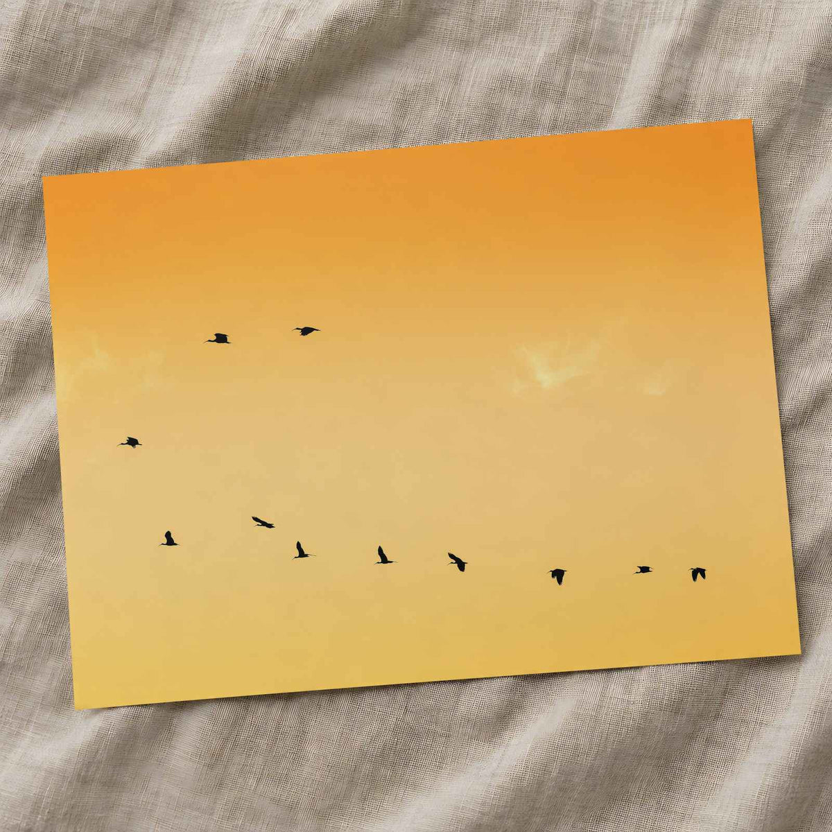 Flock of Birds Flying Across a Sunset Sky by Abhijit Sinha Photo Print Wall Decor