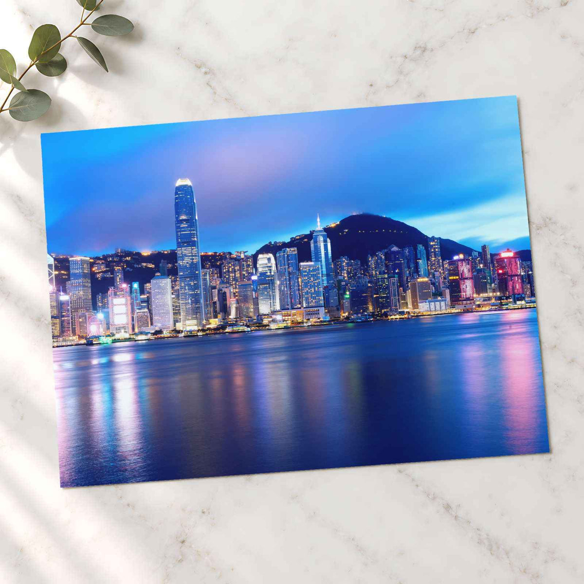 Night from Across Water Hong Kong Photography Print (7 Sizes)