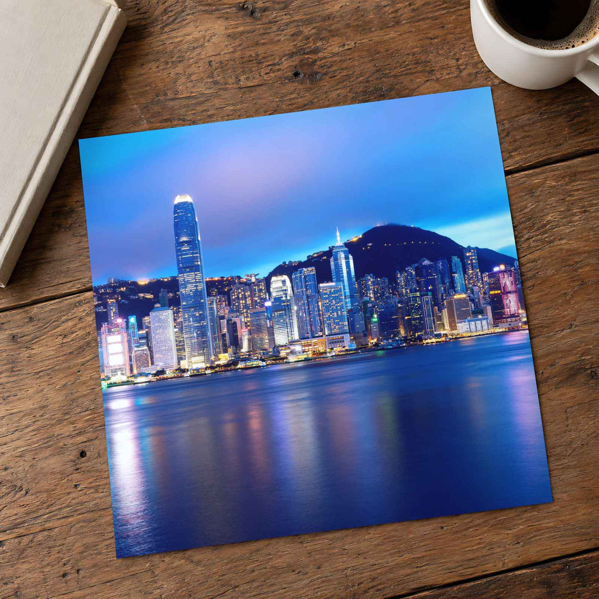 Night from Across Water Hong Kong Photography Print (7 Sizes)