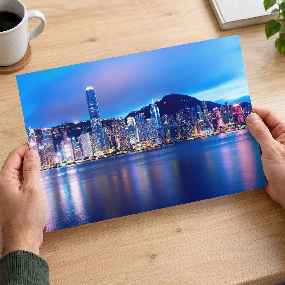 Night from Across Water Hong Kong Photography Print (7 Sizes)