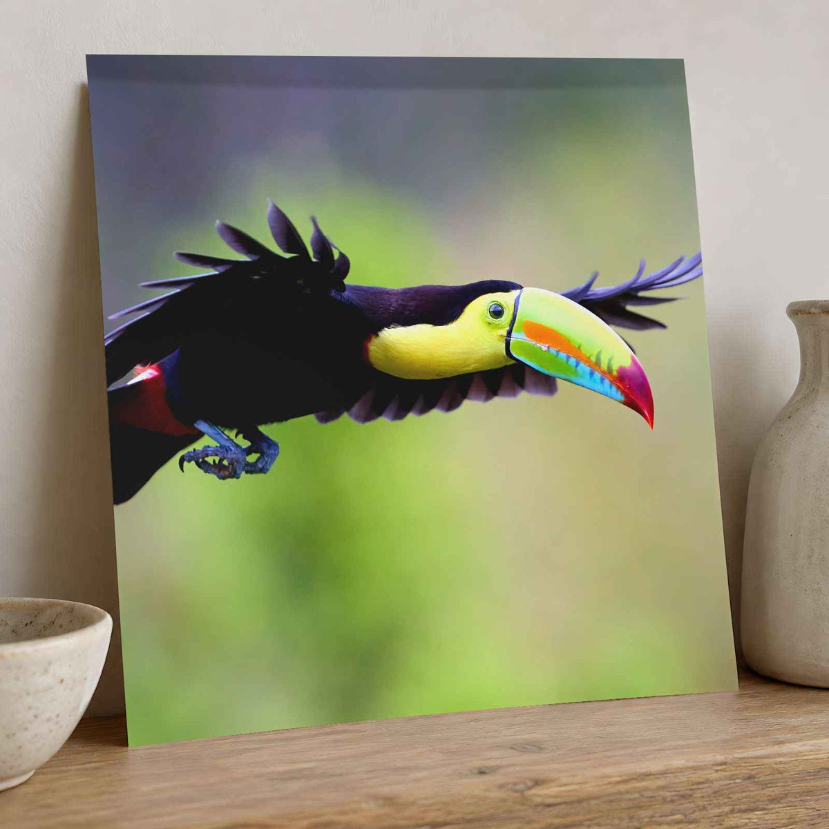Toucan in Flight Photo Wall Print (7 Sizes) - Satin Luster