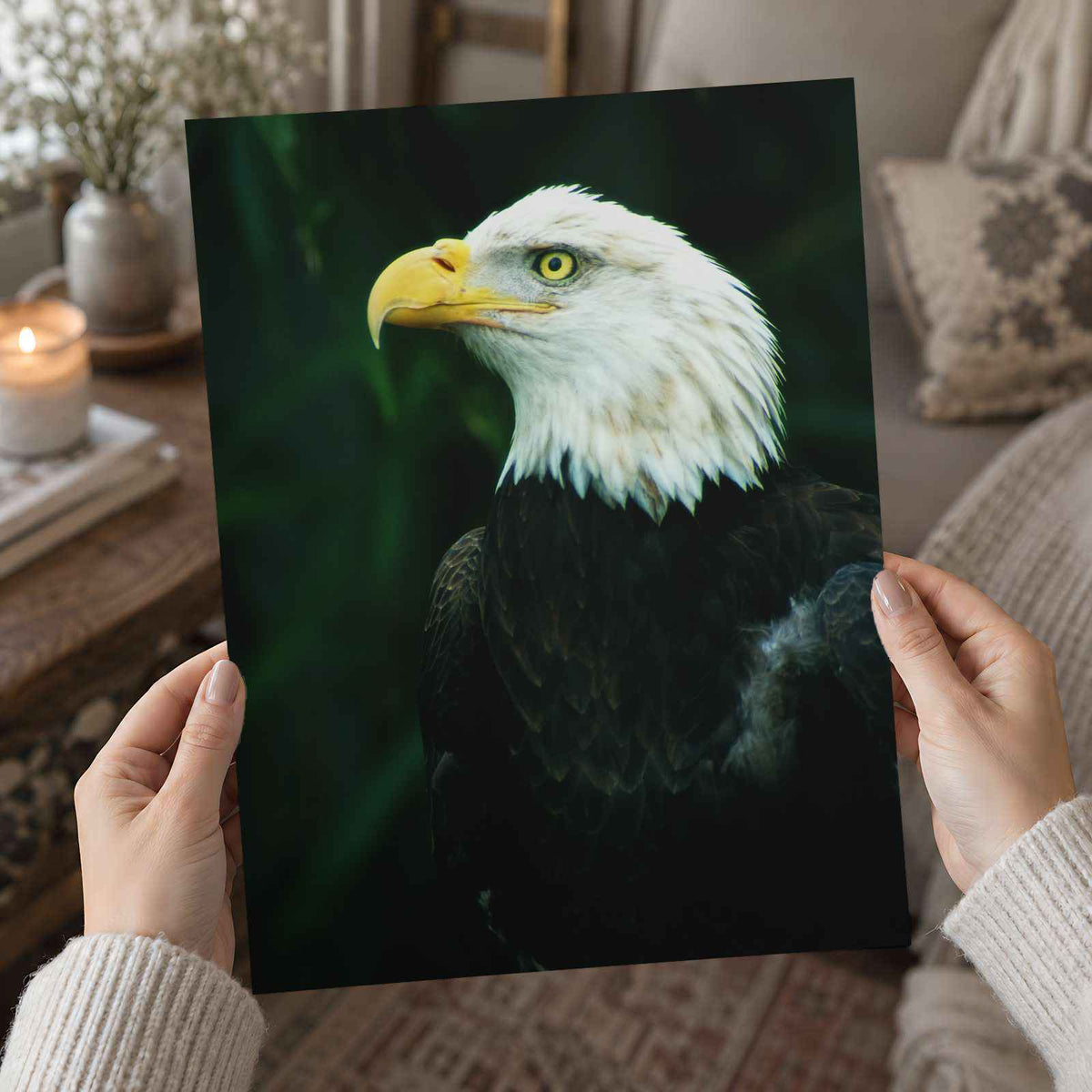 Close Up of Bald Eagle Photo Wall Art (7 Sizes) - Premium Quality