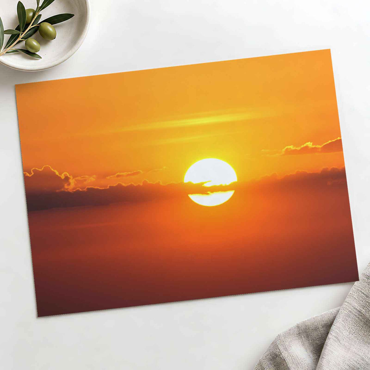 Sun Sets Creating a Beautiful Orange Sky by Allec Gomes Photo Print Wall Decor