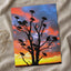 Vivid Sky Silhouettes of Vultures on Tree Photo Wall Print (7 Sizes) - Frameable