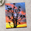 Vivid Sky Silhouettes of Vultures on Tree Photo Print Wall Decor