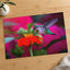 Ruby Throated Hummingbird, Mexican Sunflower Photographic Art Print (7 Sizes)