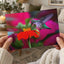 Ruby Throated Hummingbird, Mexican Sunflower Photographic Art Print (7 Sizes)