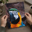 Blue and Yellow Parrot Sitting on Top of Tree Photography Print (7 Sizes)