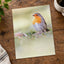 Robin Standing on Top of Grass Covered Field Photography Print (7 Sizes)