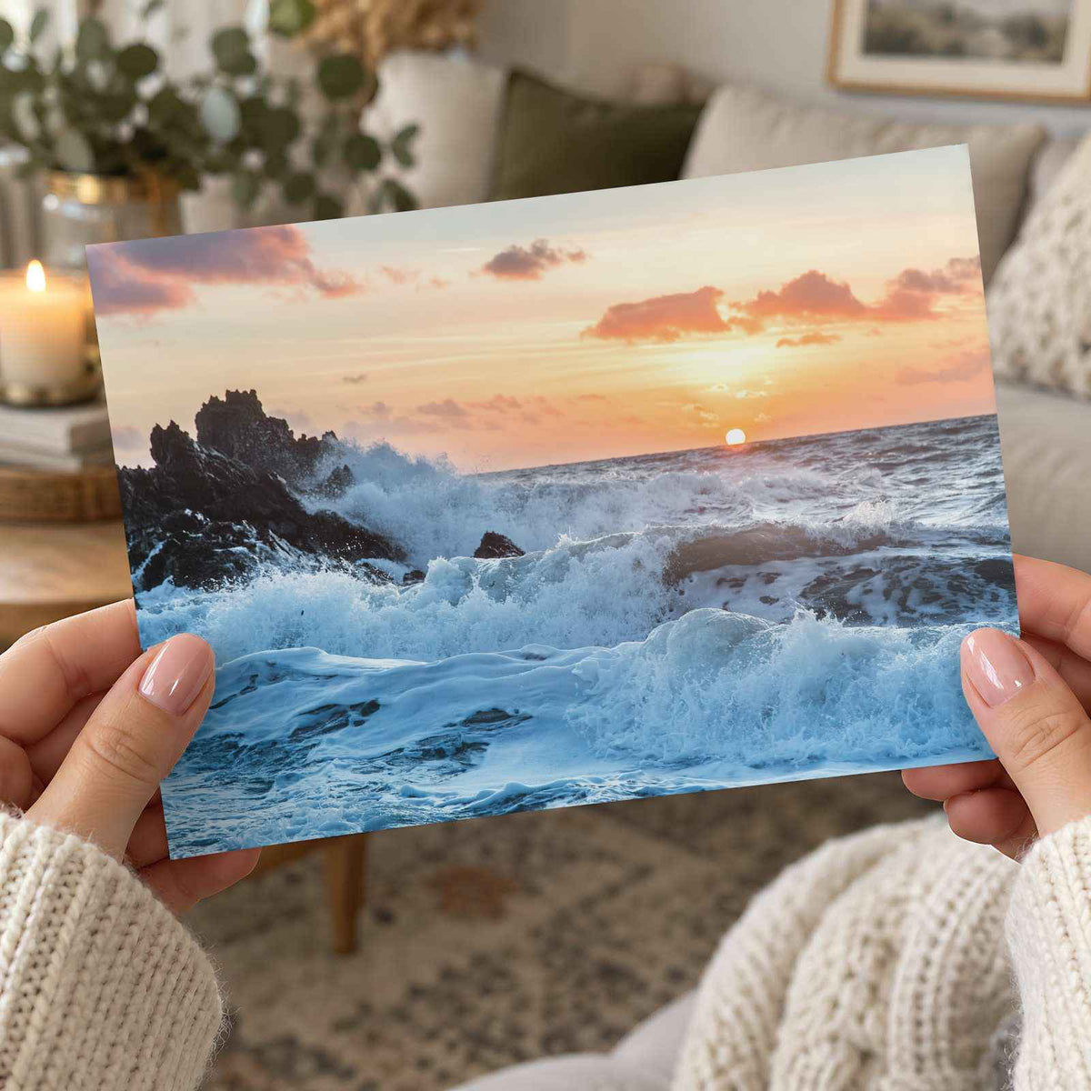 Crashing Waves at Sunset, Isle of Skye Photography Print (7 Sizes) - Heavyweight