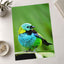 Small Colorful Bird Perched on Leaf Photo Wall Print (7 Sizes) - Printed in USA