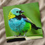 Small Colorful Bird Perched on Leaf Photo Wall Print (7 Sizes) - Printed in USA