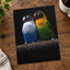 Two Parakeet Birds Sitting on Tree Branch Photo Wall Print (6 Sizes) - Frameable