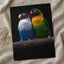 Two Parakeet Birds Sitting on Tree Branch Photo Wall Print (6 Sizes) - Frameable