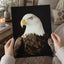 Close Up of Bald Eagle on Black Background Photographic Art Print (7 Sizes)