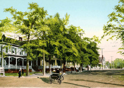 Upper Main Street Greenville SC in 1905 Vintage Print (7 Sizes) - Premium Print