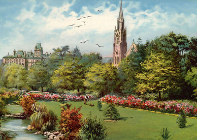 The Upper Gardens Bournemouth in 1904 Vintage Print (7 Sizes) - High Quality