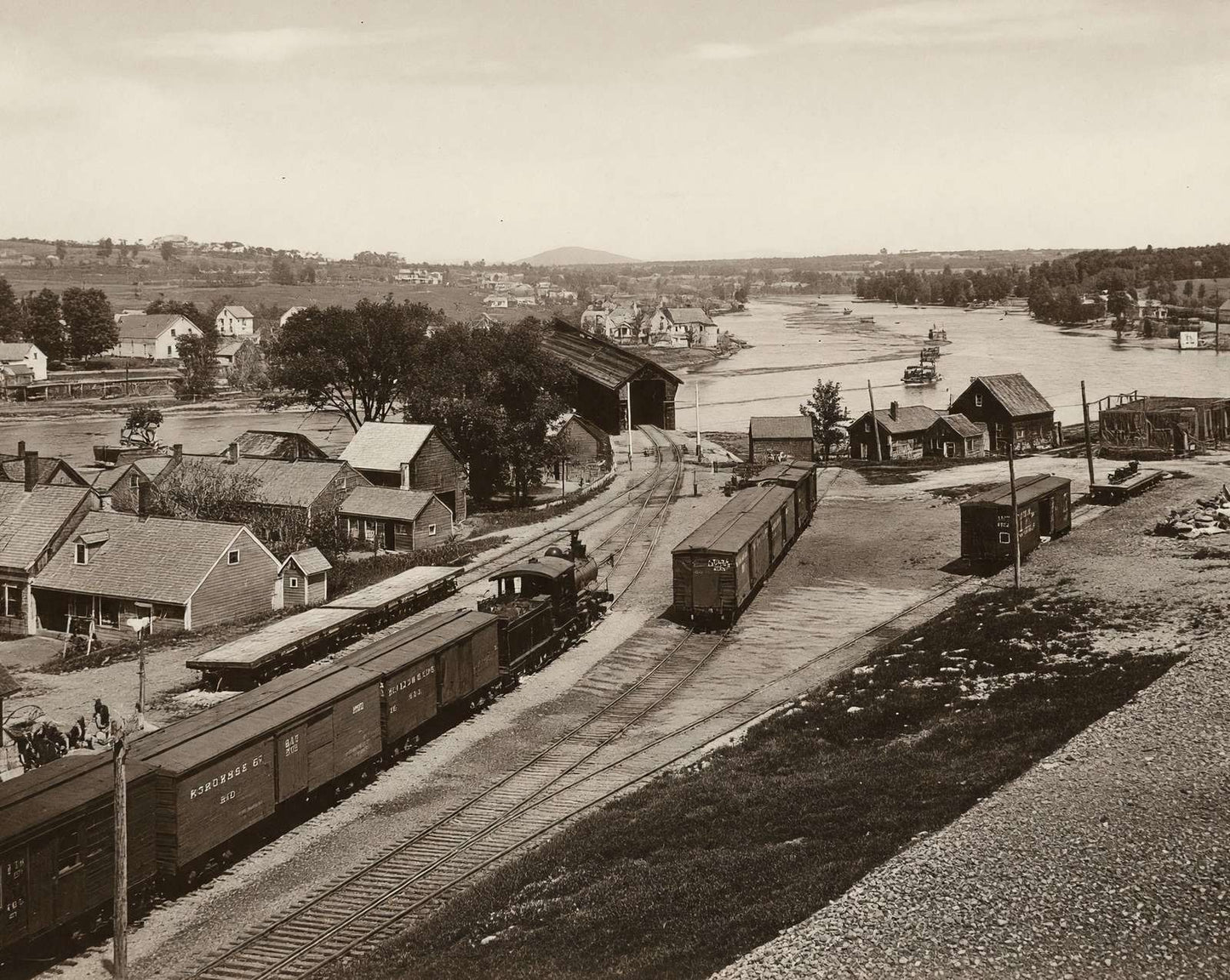Up the Kennebec in Madison in 1906 vintage print