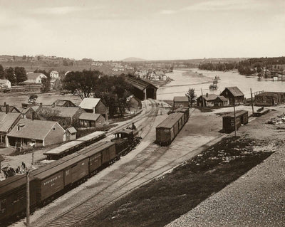Up the Kennebec in Madison in 1906 vintage print