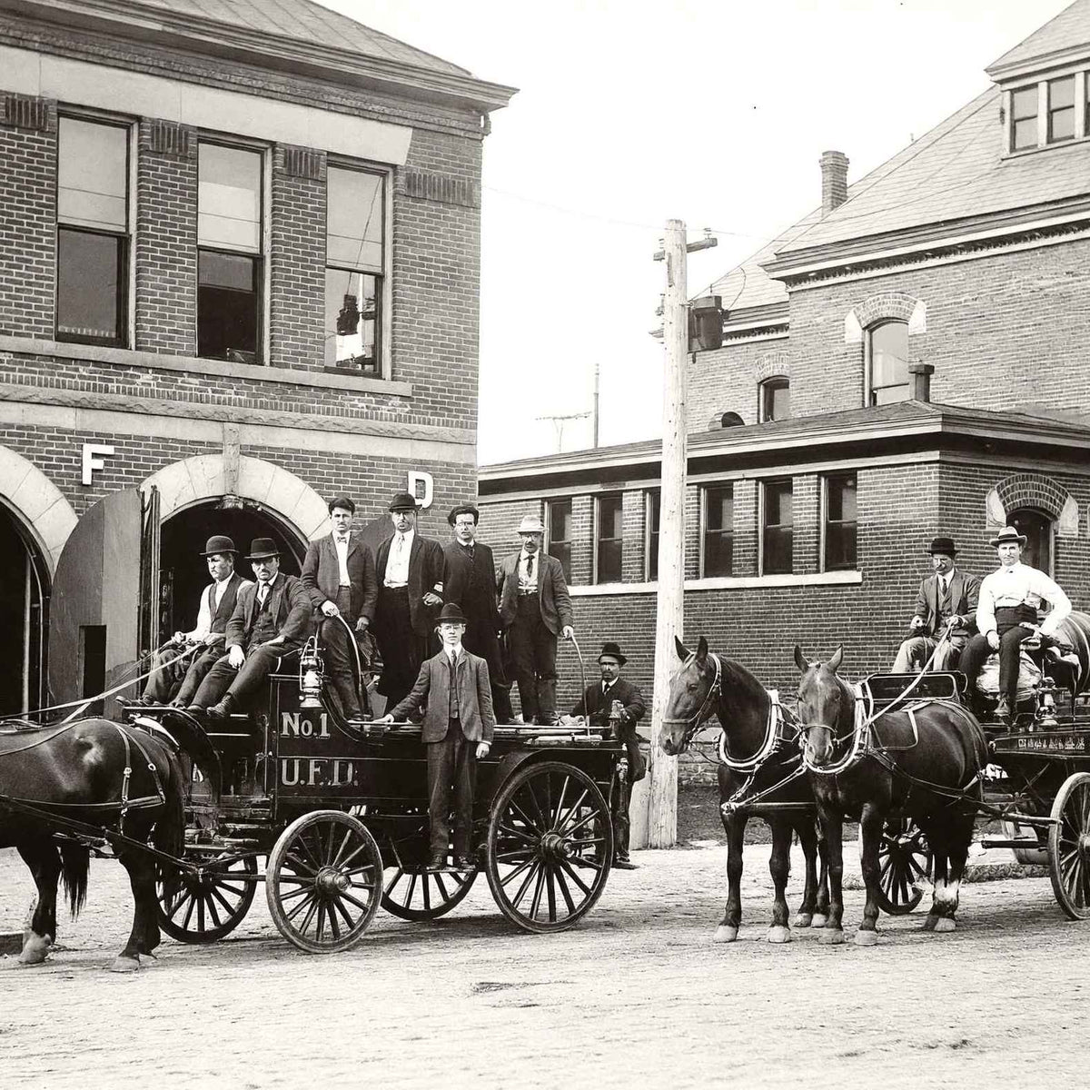 Urbana Fire Department Illinois in 1905 Restored Photo Print (7 Sizes)