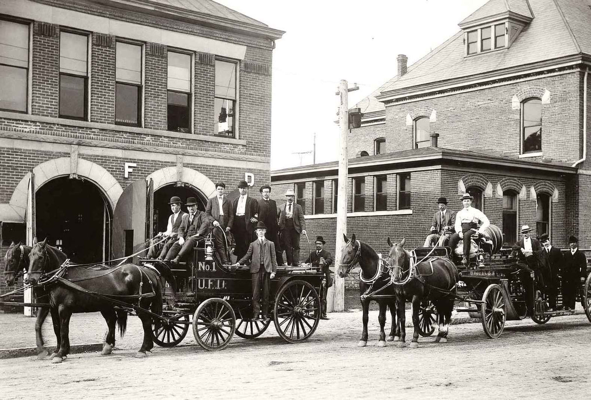 Urbana Fire Department Illinois in 1905 Restored Photo Print (7 Sizes)