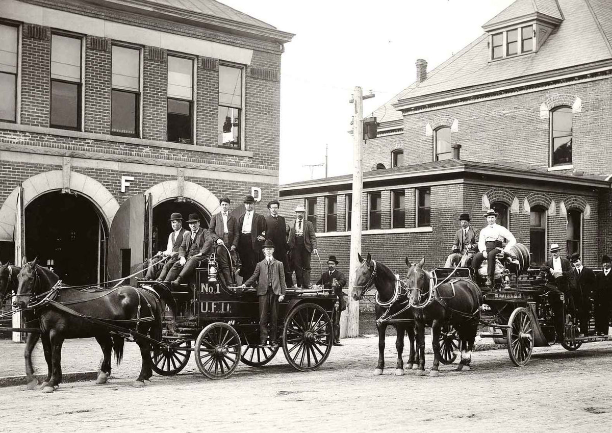 Urbana Fire Department Illinois in 1905 Restored Photo Print (7 Sizes)