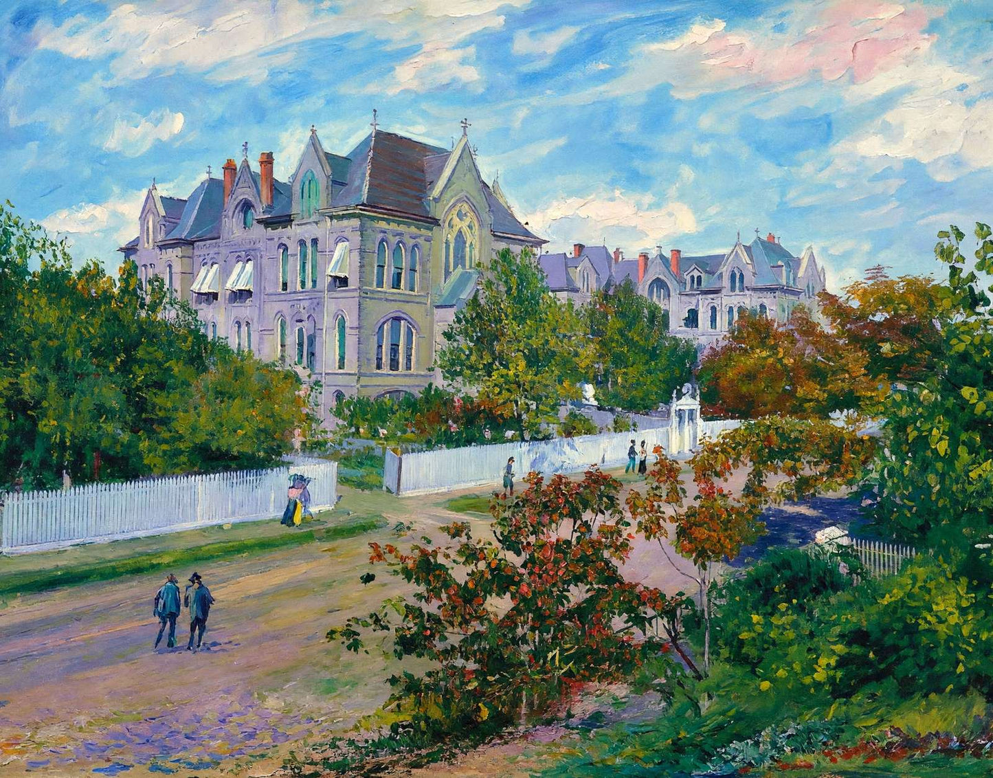Ursuline Convent Dallas in 1905 Art Print (7 Sizes) - Restored