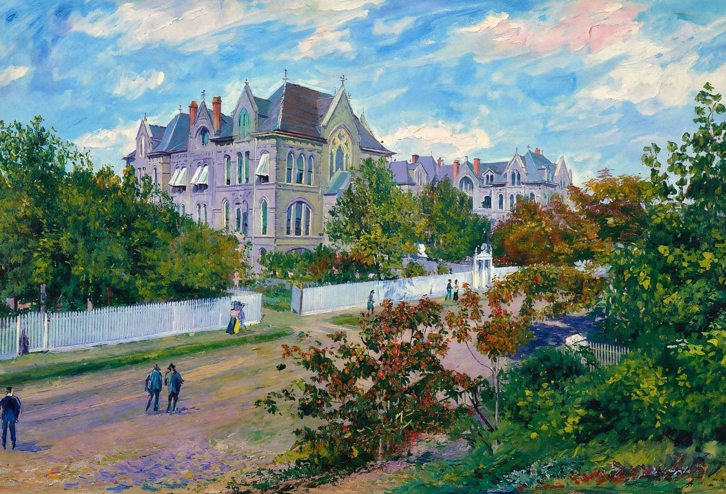 Ursuline Convent Dallas in 1905 Art Print (7 Sizes) - Restored