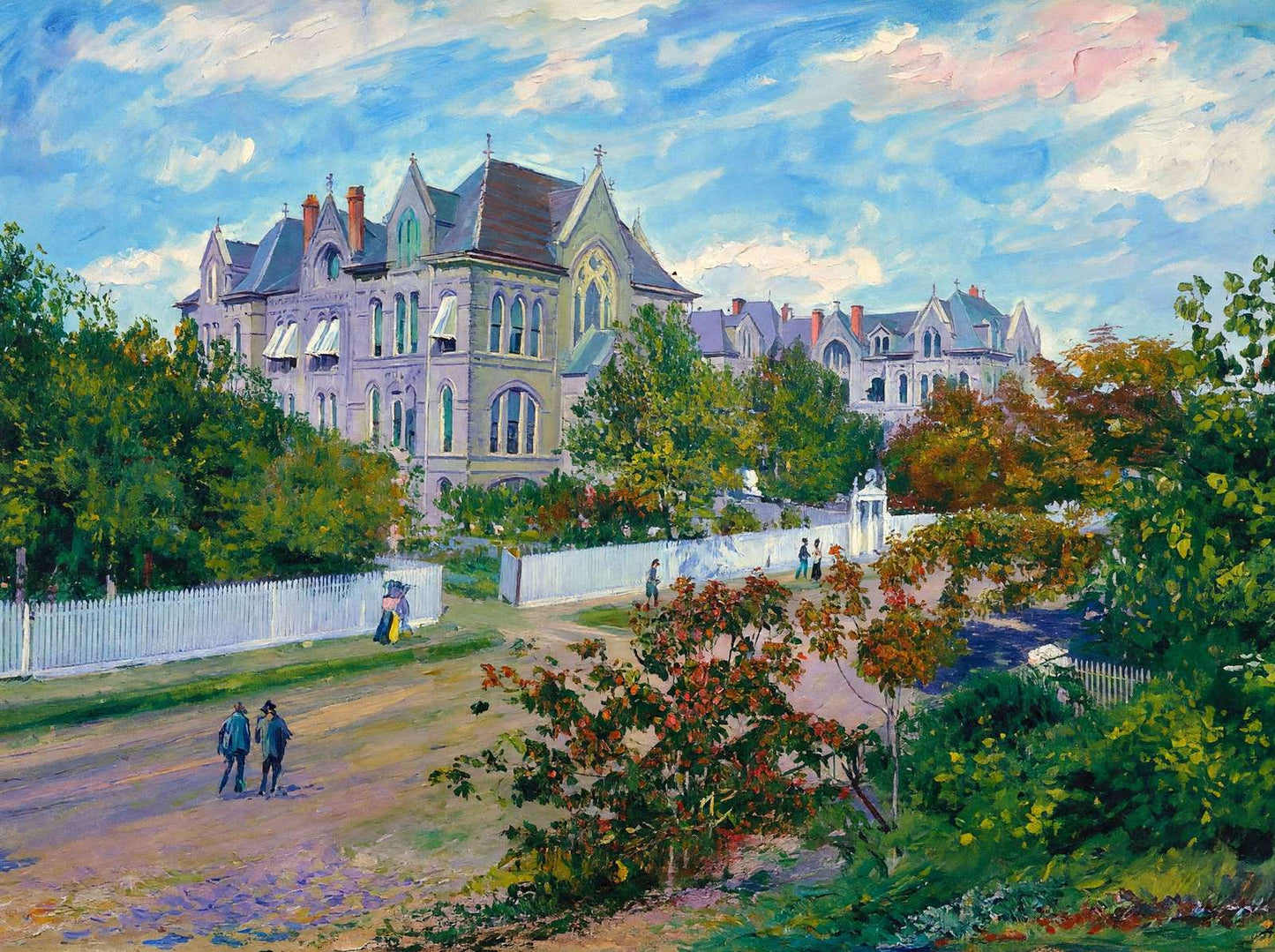 Ursuline Convent Dallas in 1905 Art Print (7 Sizes) - Restored
