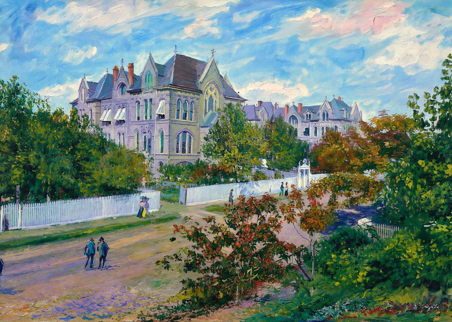 Ursuline Convent Dallas in 1905 Art Print (7 Sizes) - Restored
