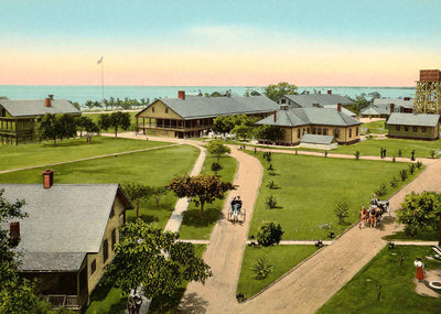 US Barracks Key West FL in 1907 Vintage Print (7 Sizes) - Archival Paper