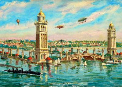 US Government Pier in 1907 Art Print (7 Sizes) - Restored