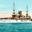 Battleship Alabama in 1907 vintage print