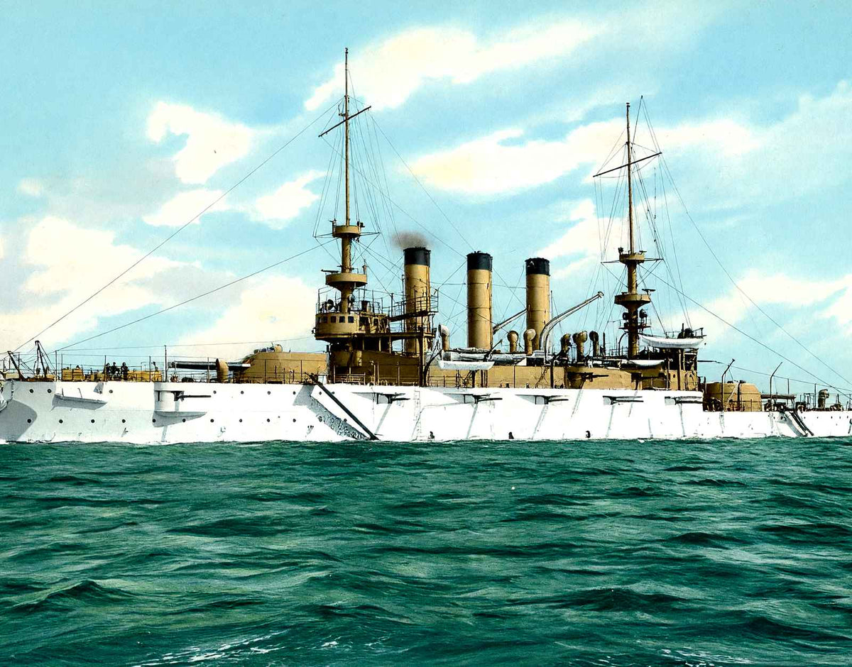 Battleship Ohio in 1907 Vintage Print (7 Sizes) - Shipped Flat