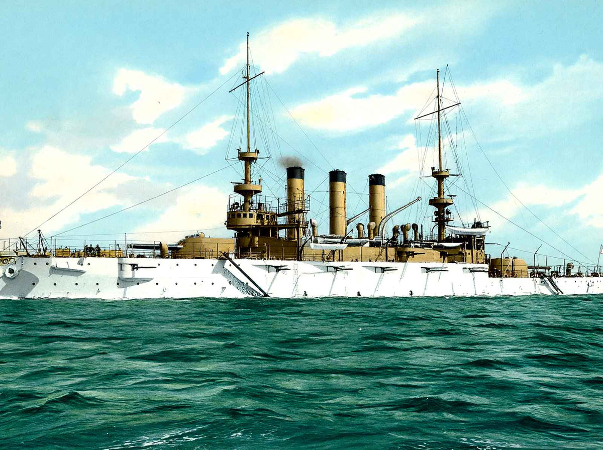 Battleship Ohio in 1907 Vintage Print (7 Sizes) - Shipped Flat