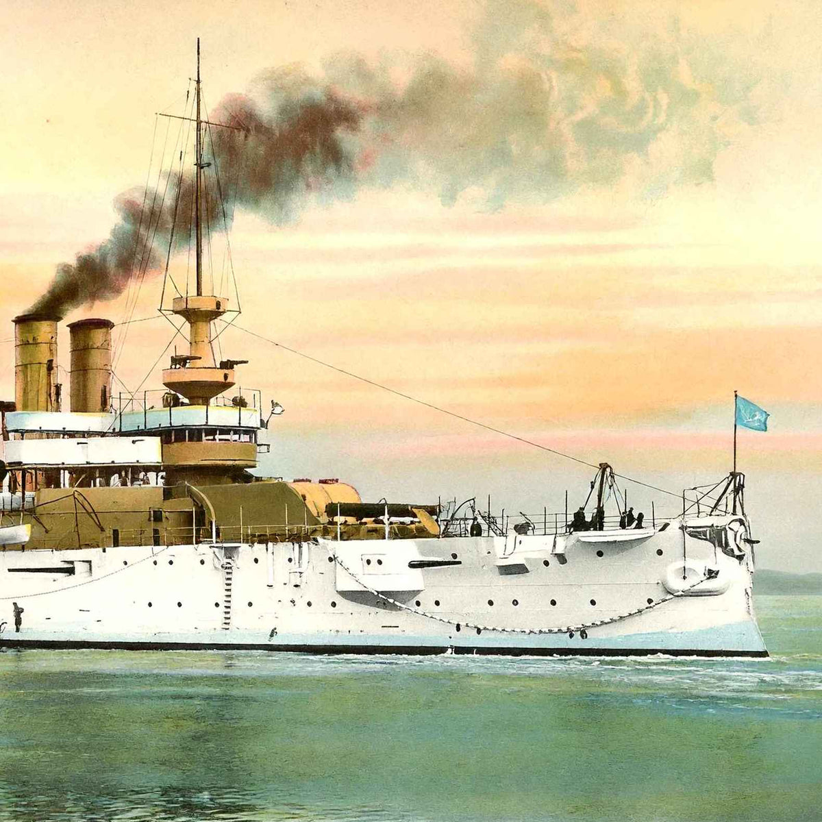 Battleship Illinois in 1906 Vintage Print (7 Sizes) - High Quality